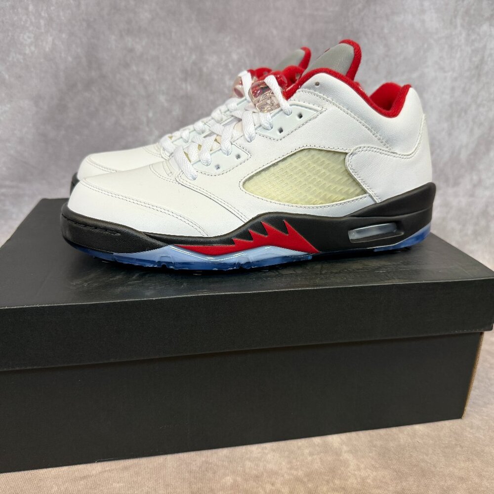 Air Jordan V Low Golf – White / Fire Red / Black (Men’s Size 9)